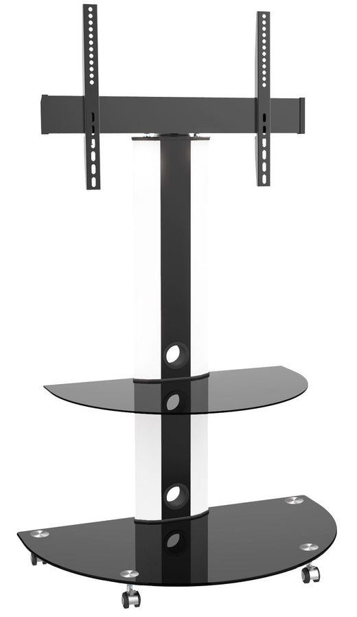 TygerClaw LCD84113BLK Superior TV Cart with Glossy Glass Base and Shelf, 32-in to 55-in