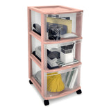 Type A 3-Drawer Storage Tower, Pink image 2