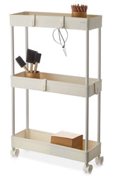 type A 3-Tier Slim Storage Cart, Lockable Wheels image 2