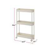 type A 3-Tier Slim Storage Cart, Lockable Wheels image 4
