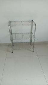 Type A 3-Tier Storage Rack, No Tool Assembly, Chrome image 4
