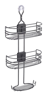 Type A Adjustable Rust-Resistant 4-Way Shower Caddy with Lock Top, Matte Black