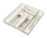 type A Alpha 7-Slot Expandable Cutlery Tray Organizer, White