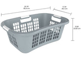 type A Hip Hugger Laundry Basket, 25.7 x 17.7 x 9.3-in, Grey image 3