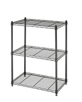type A Metal 3-Tier Adjustable Wire Shelving Storage Unit, Black