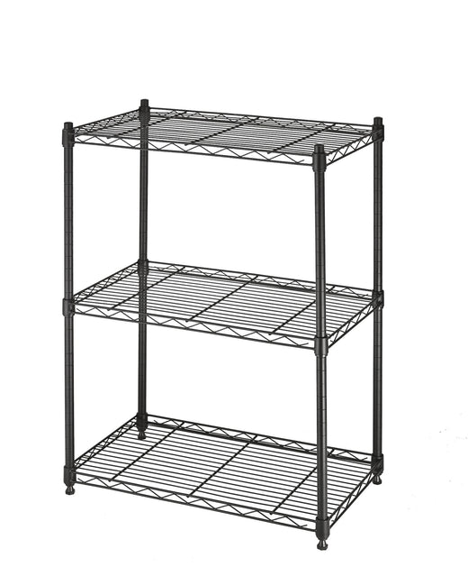 type A Metal 3-Tier Adjustable Wire Shelving Storage Unit, Black