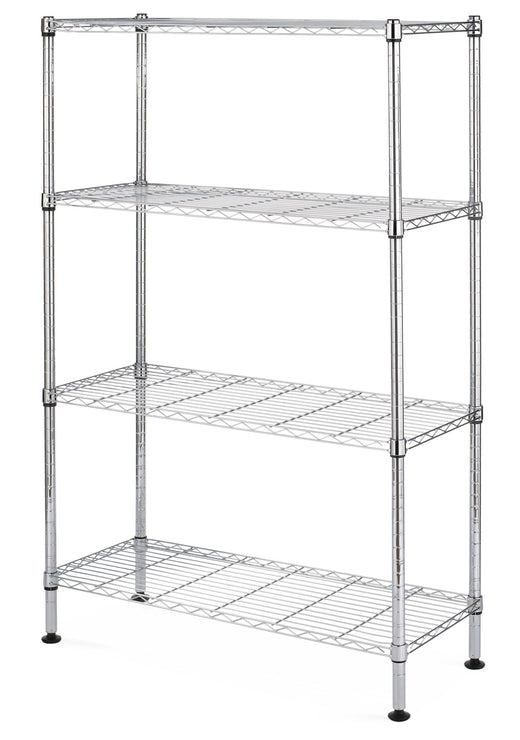 type A Metal 4-Tier Adjustable Wire Shelving Storage Unit, Chrome