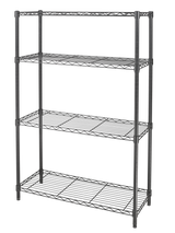 type A Metal 4-Tier Adjustable Wire Storage Shelves/Unit, Black