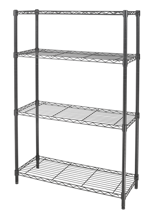 type A Metal 4-Tier Adjustable Wire Storage Shelves/Unit, Black