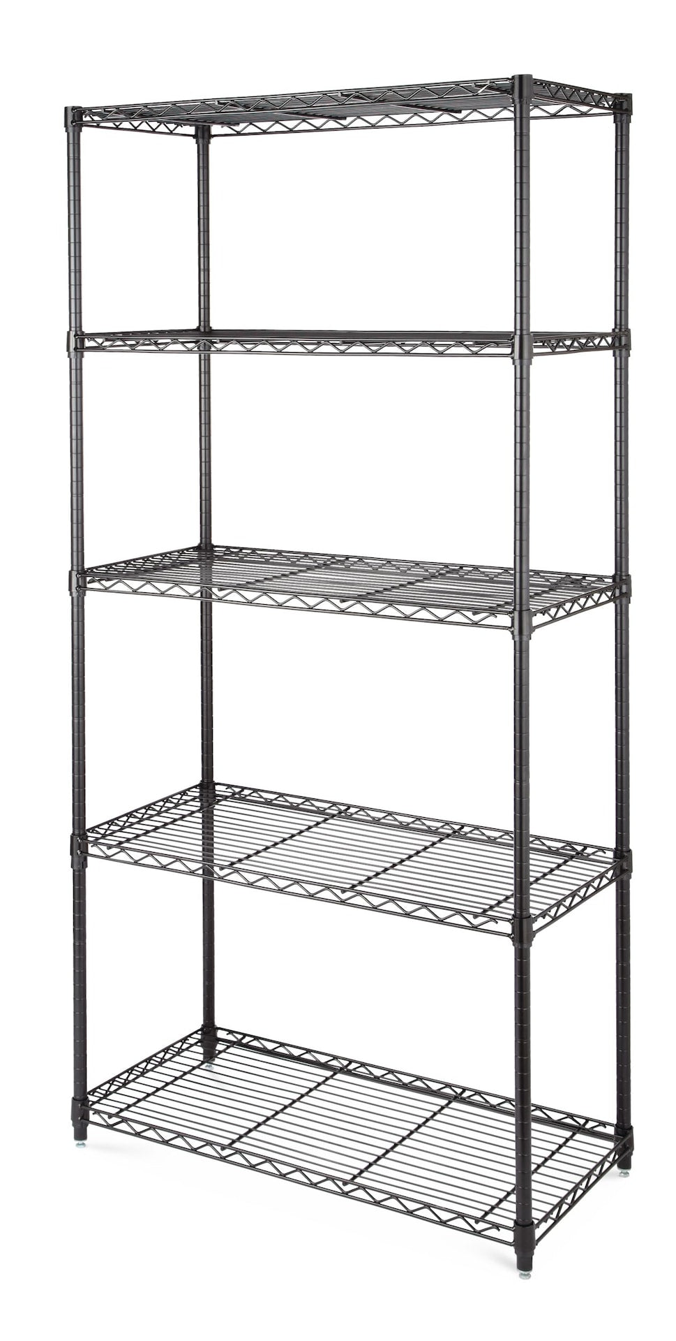 type A Metal 5-Tier Adjustable Wire Shelving Storage Unit, Black
