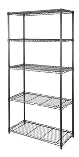 type A Metal 5-Tier Adjustable Wire Shelving Storage Unit, Black