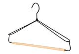 type A Metal Wire Hanger with Wooden Bar, 3-pk
