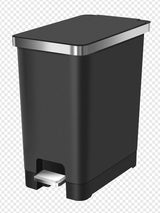 Type A Slim Black Resin Garbage Can, 15-L image 3