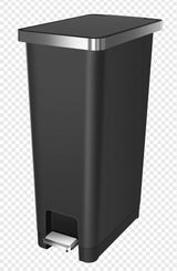 type A Slim Black Resin Garbage Can, 45-L image 2