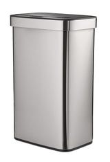 Type A Stainless Steel Rectangular Auto Indoor Refuse Bin with Resin Motion Sensor Lid, 50-L