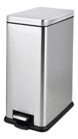 type A Stainless Steel Rectangular Step Garbage Can, 30-L