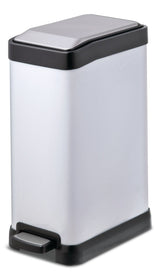 type A White Stainless Steel Rectangular Step Garbage Can, 8-L image 2