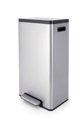 type A Wide Stainless Steel Rectangular Step Garbage Can with Slow Close Lid, 30-L image 2