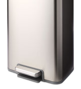 type A Wide Stainless Steel Rectangular Step Garbage Can with Slow Close Lid, 30-L image 3