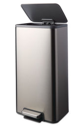 type A Wide Stainless Steel Rectangular Step Garbage Can with Slow Close Lid, 30-L image 7