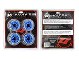 Ultra Wheels Inline Skates Replacement Wheels, Assorted Sizes, Blue, 4-pk