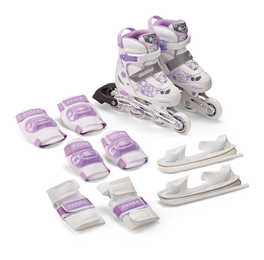 Ultra Wheels Switchers Ice/Inline Skates with Pad Set, Purple, Youth