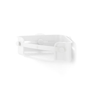 Umbra Flex Gel-Lock Rust-Resistant Corner Shower Caddy, with Hooks, White