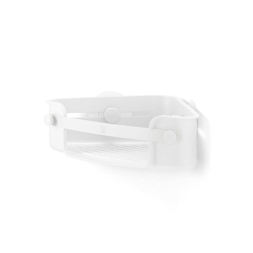 Umbra Flex Gel-Lock Rust-Resistant Corner Shower Caddy, with Hooks, White