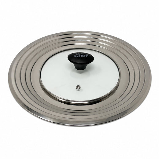 Universal Stainless Steel Glass Lid for Pots & Pans, Fits (24 cm) to (32 cm)
