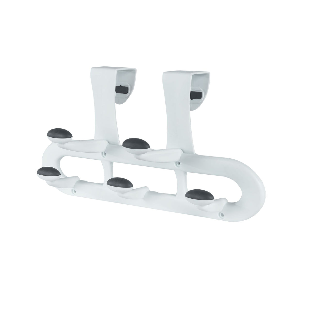 Urbana Plastic 5-Hook Over the Door Hook, White, 13-in
