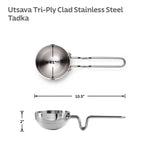 Utsava 9.35 Ounce Tri-Ply Clad Stainless Steel Tadka Pan image 7