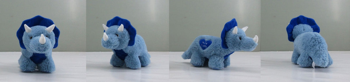 Valentine's Day Blue Plush Dinosaur Stuffed Toy Gift, 14.5-in