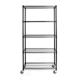 Vancouver Classics 5-Tier NSF Steel Shelving, 36-in x 18-in x 72-in, Black