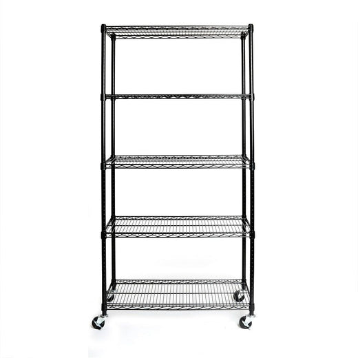 Vancouver Classics 5-Tier NSF Steel Shelving, 36-in x 18-in x 72-in, Black
