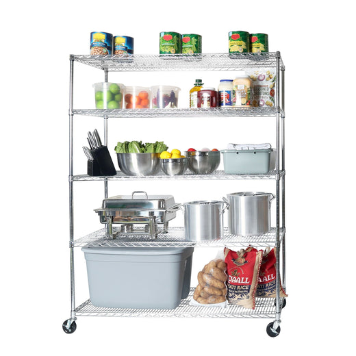 Vancouver Classics 5-Tier Steel Shelving Rack, 60-in x 24-in x 72-in