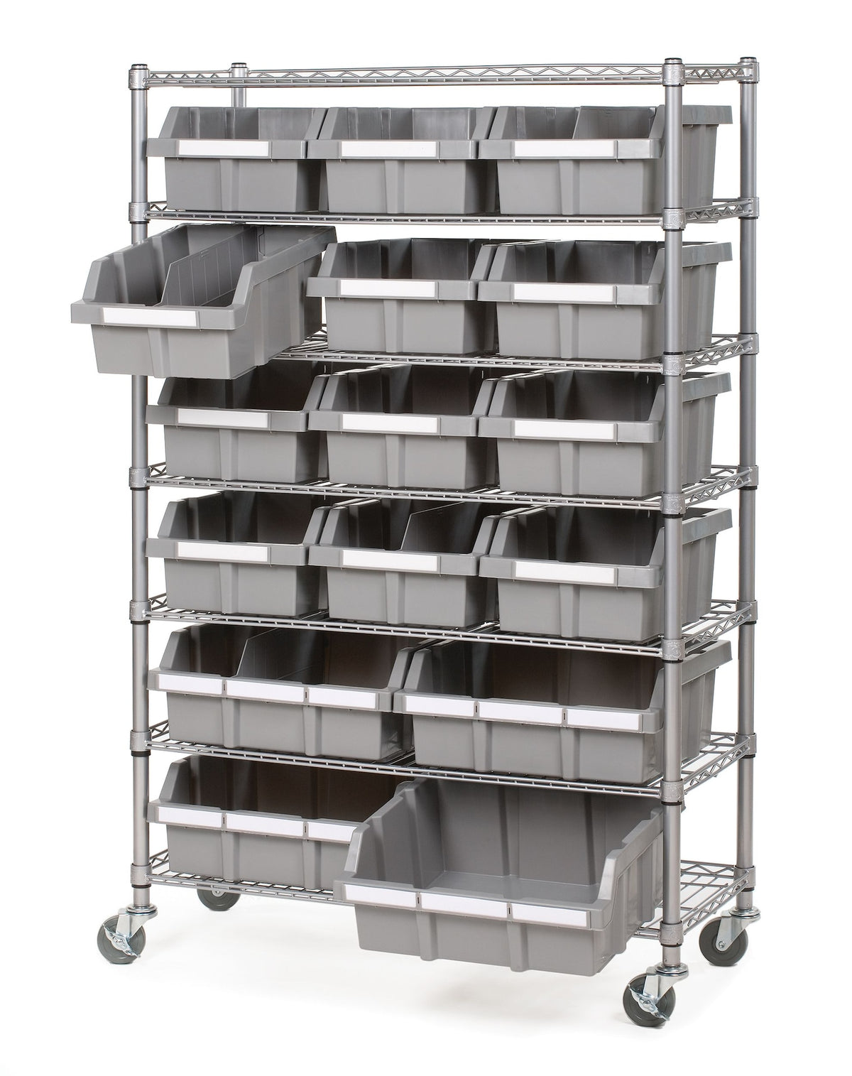 Vancouver Classics 7-Tier NSF 16-Bin Rack Shelving, 36-in x 14-in x 56-in