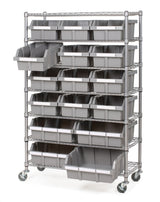 Vancouver Classics 7-Tier NSF 16-Bin Rack Shelving, 36-in x 14-in x 56-in