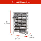 Vancouver Classics 7-Tier NSF 16-Bin Rack Shelving, 36-in x 14-in x 56-in image 8