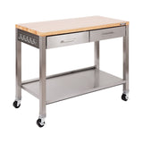 Vancouver Classics, Work Center Island Table, Stainless Steel, 48-in x 24-in x 36-in