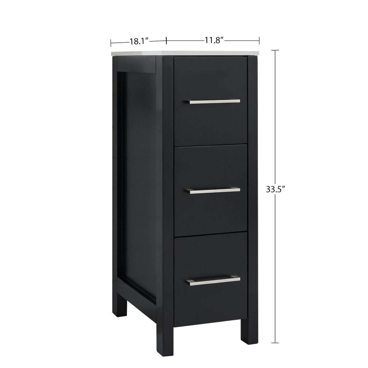Vanity Art Brescia Vanity Side Cabinet, 12-in