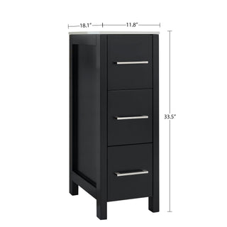 Vanity Art Brescia Vanity Side Cabinet, 12-in