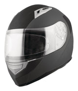 VCAN Street Flat Full Face Motorcycle Helmet, Black, Assorted Sizes