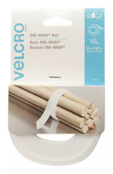 Velcro ONE-WRAP Adjustable Reusable Velcro Hook and Loop Strap, White Roll, 12-ft x 3/4-in, 1-pk