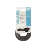 Velcro Reusable Thin Nylon Cable & Wire Ties, Black/Grey, 8 x 1/2-in, 50-pk