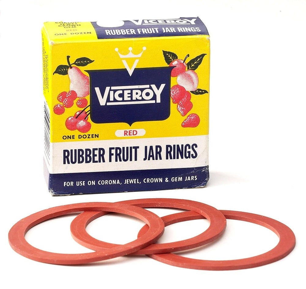 Viceroy Rubber Fruit Jar Rings for use on Corona, Jewel, Crown and GEM Jars, 12-pk