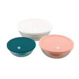 Vida 6 piece nesting glass bowl set with lids image 2