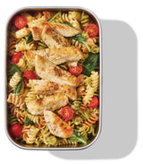 Vida by PADERNO 1-Compartment Stainless Steel Bento Lunch Box Food Storage Container with Leakproof Lid, Blue, 1.3-L