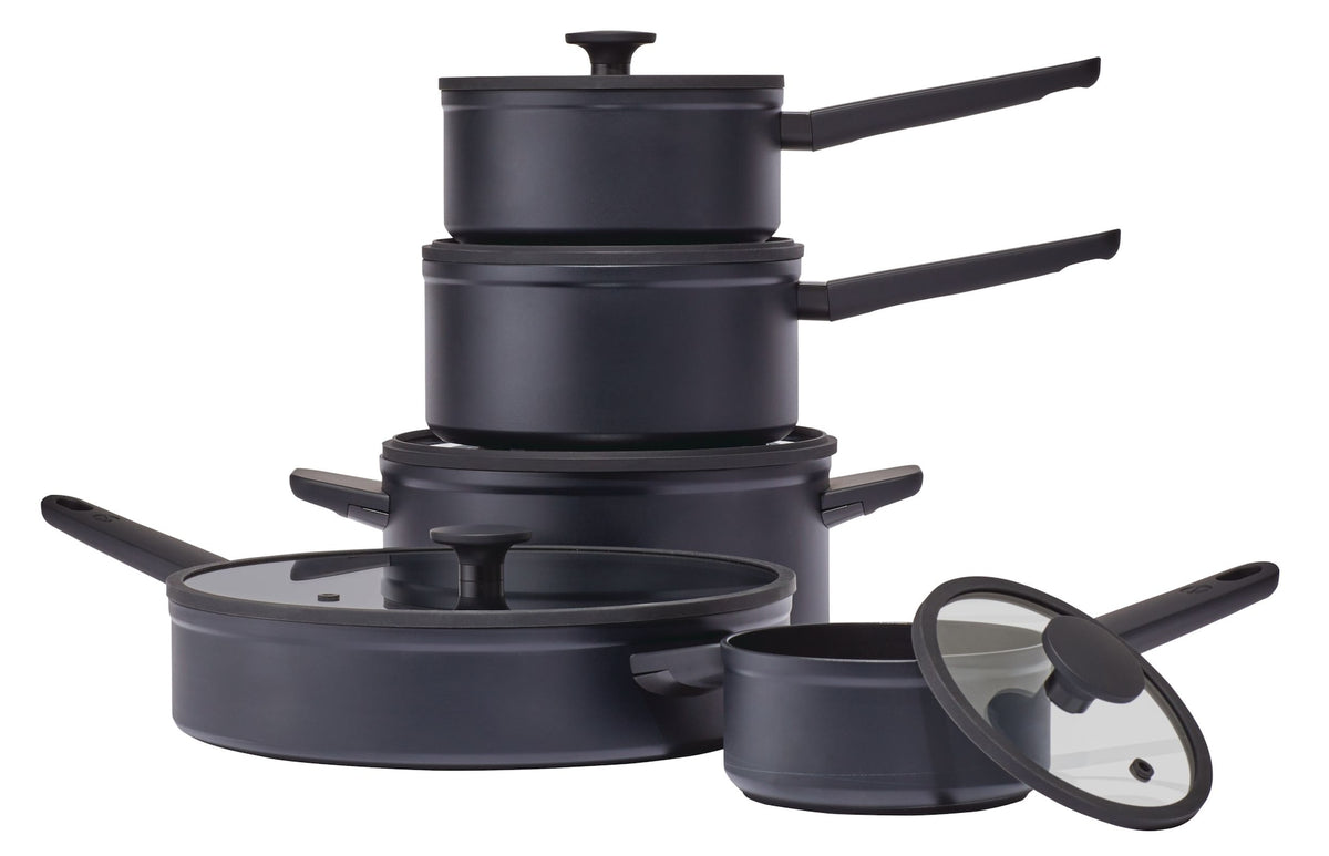 Vida by PADERNO 10-Piece Non-Stick Cookware Set, Black, Vida by PADERNO Non-Stick Cookset, Blue, 8-pc, Vida by PADERNO Aluminum Non-Stick Frypan,...