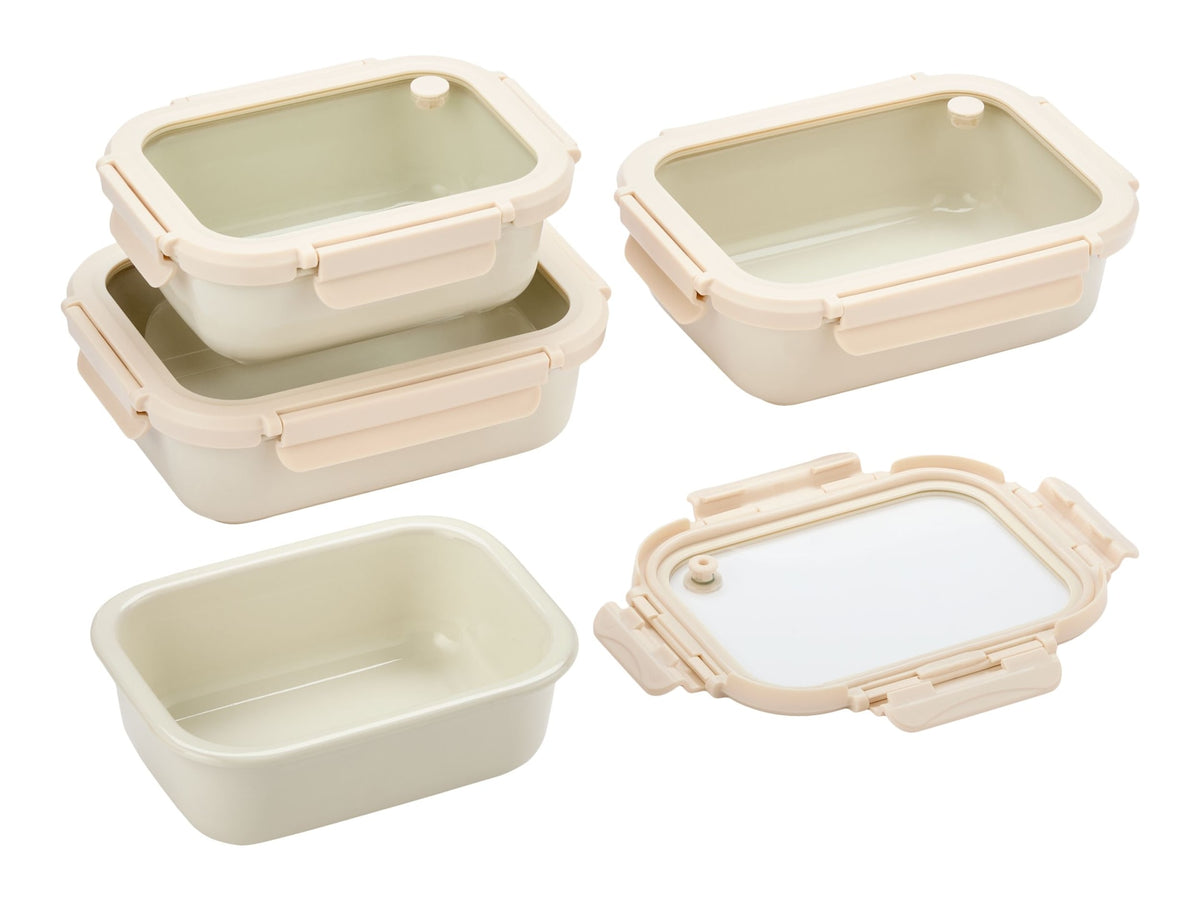 Vida By Paderno Ceramic Food Containers, Cream, 8-pc