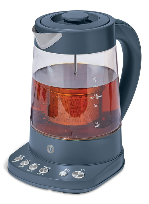Vida by PADERNO Colour Series Electric Variable Temperature Steeping Kettle, Bluefin, 1.7-L